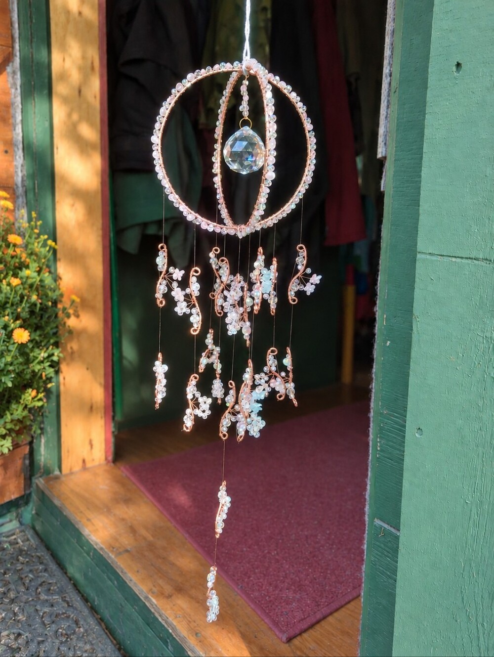 Handmade Crystal & Copper Suncatcher